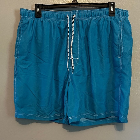 Vibrant Aqua Men's Swim Trunks - Picture 1 of 5